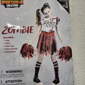 Halloween Costume Spooktacular Creations Zombie Cheerleader Girls sz Large